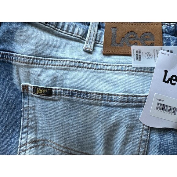 NWT LEE Loose Bleached Jeans Straight 90’s Jeans Fit Tie Dye Blue White Rare 38x - Picture 5 of 6